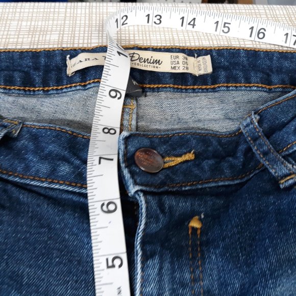 ZARA Women's Core Slim Jeans Size 6 Trafaluc Medium Wash Blue Denim Low Rise - Picture 13 of 14